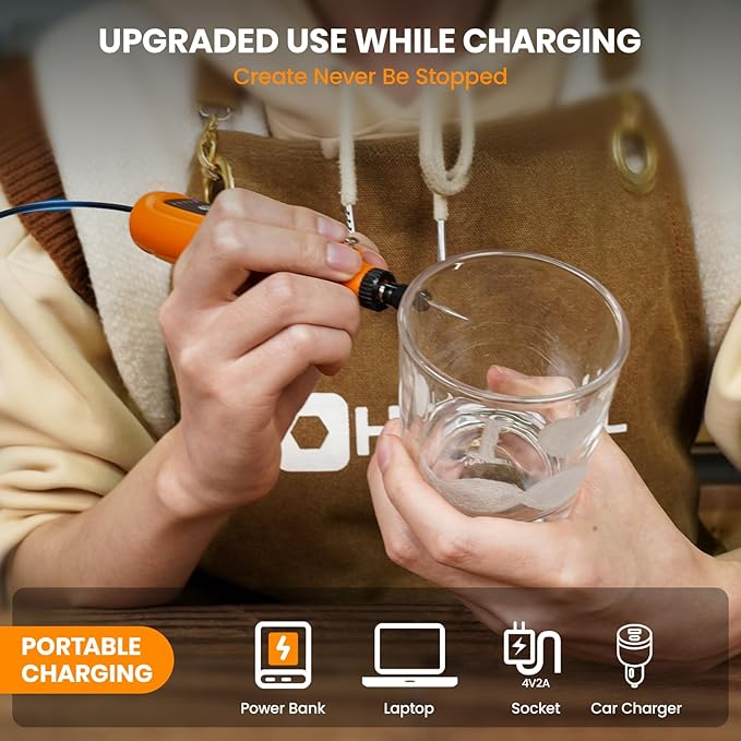 HARDELL Mini Cordless Rotary Tool, 5-Speed Type-C Charging Rotary Tool Kit with 43 Accessories, 3.7V Multi-purpose Power Tool for Woodworking, DIY Crafts, Art Creating