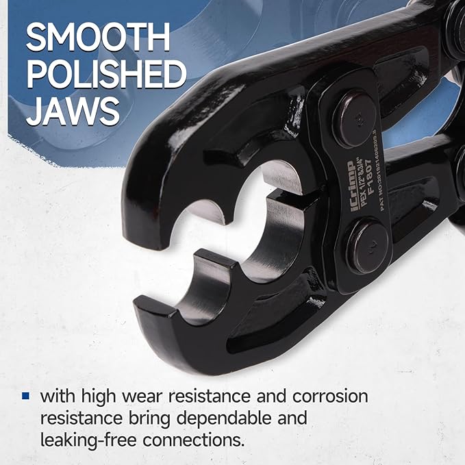 iCrimp Combo Pex Pipe Crimping Tool Kit for 1/2 and 3/4-inch Copper Ring, meets ASTM 1807, Copper Ring Crimper, Removal Tool and Pex Tubing Cutter