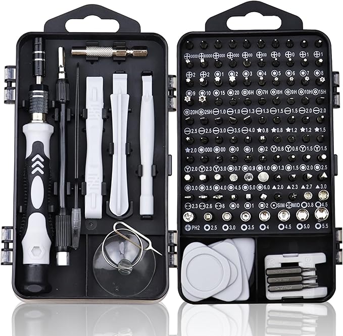 122 in 1 Precision Screwdriver Set Magnetic Professional Computer Repair Tool Kit Small Electronic Screwdriver Set for Phone, PC, Watch, Game Console, Tablet, Camera, Modding, and DIY Projects