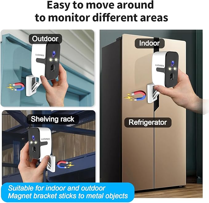 Security Cameras Wireless Outdoor, 2.4G/5G WIFI Magnetic Battery Powered Indoor Cameras for Home Security with Motion Detection,Spotlight Color Night Vision,PIR Siren,SD/Cloud Storage,Work With Alexa.