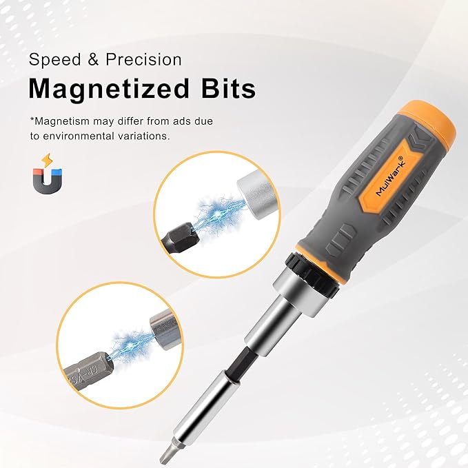 MULWARK Screwdriver Bit Set & Socket Kit, 77-Pieces Ratcheting Screwdriver Set with Case, 77 in 1 Multi Bit Screw Driver for Home DIY, Electronics, Car Emergency and Garage