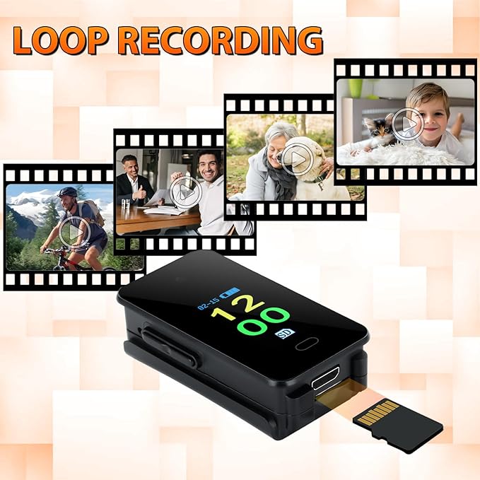 64GB Mini Video Camera,1080P HD Portable Mini Nanny Video Camera Loop Video Body Recorder for Home,Office for Outdoor