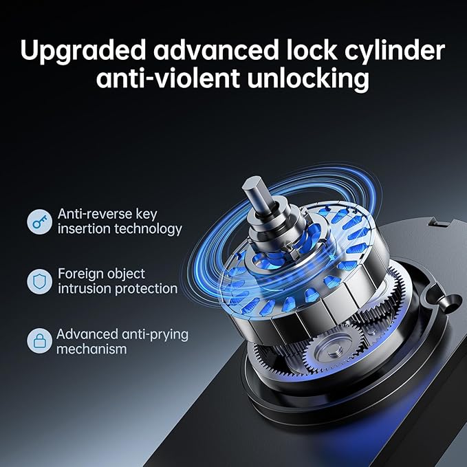 Smart Locks for Front Door: NUTOMO Keyless Entry Door Lock Deadbolt with Handle Set，Fingerprint doorlock Set,Electronic Digital Keypad Lock with Handle, Easy intall Code Auto Lock for Home Black