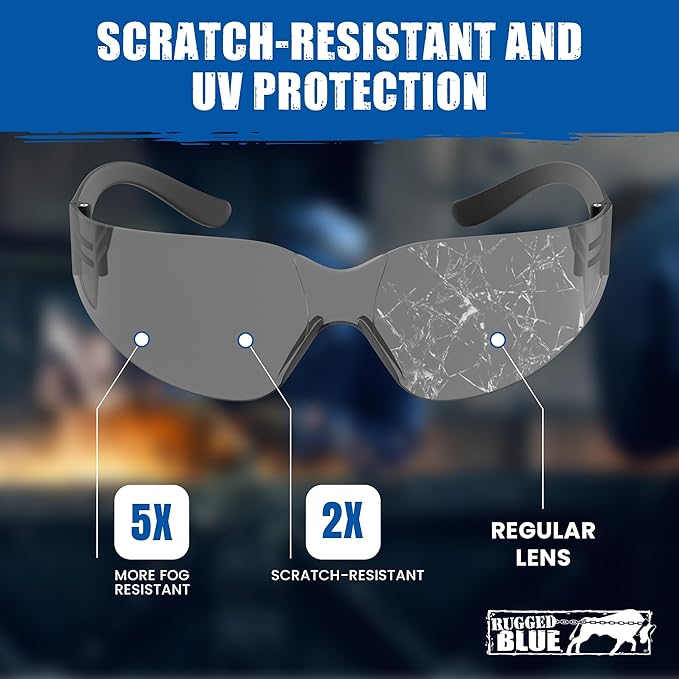 Work Safety Glasses For Men | Ansi Z87 Certified Safety Goggles For Shooting Range | Anti-Scratch Outdoor Glass