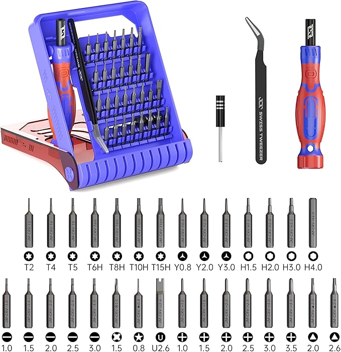 JAKEMY Precision Screwdriver Set, 33 in 1 Screwdriver Set Magnetic Driver Kit Laptop Repair Kit with Torx Screwdriver Bit Set Extension Shaft Tweezers for Electronics PS5, Watch, Jewelry, Glasses, Toy
