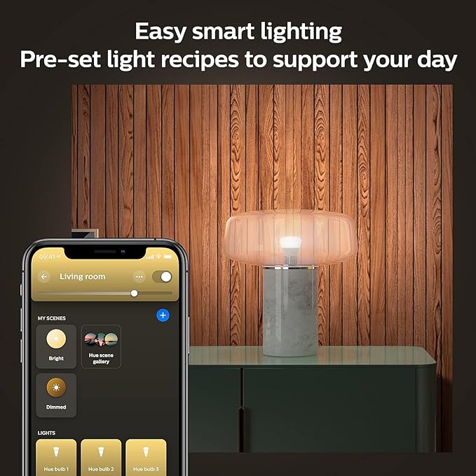 Philips Hue Smart 75W A19 LED Bulb - Soft Warm White Light - 1 Pack - 1100LM - E26 - Indoor - Control with Hue App - Works with Alexa, Google Assistant and Apple Homekit