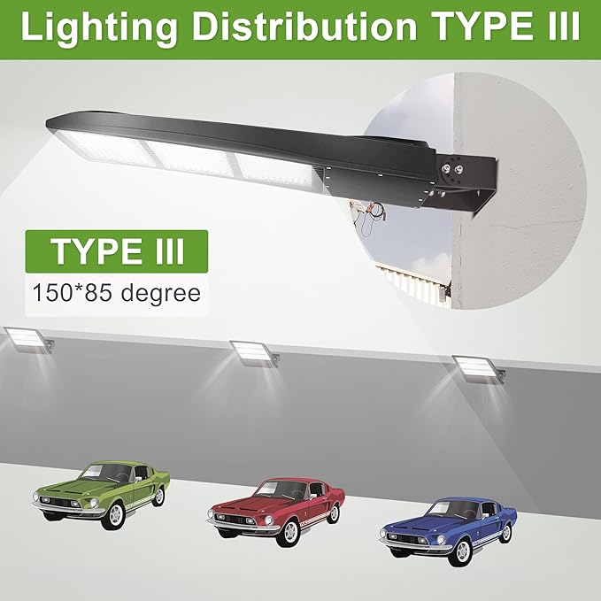 480V 450W LED Parking Lot Light, 277-480VAC Built-in Surge Protection, 1-10V Dimmable, 1000-1500W MH Equiv LED Shoebox Street Area Light, 63,000LM 5000K DLC & UL Certified