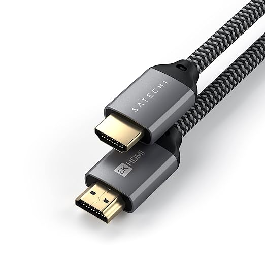 Satechi 8K HDMI 2.1 Cable – Supports 8K @ 60Hz and Ultra High Speed 4K @ 120Hz, 48Gbps – HDMI to HDMI Capable Compatible with iMac Pro, iMac, Mac Mini, MacBook Pro/Air, Windows, and More (6.6 ft/2m)