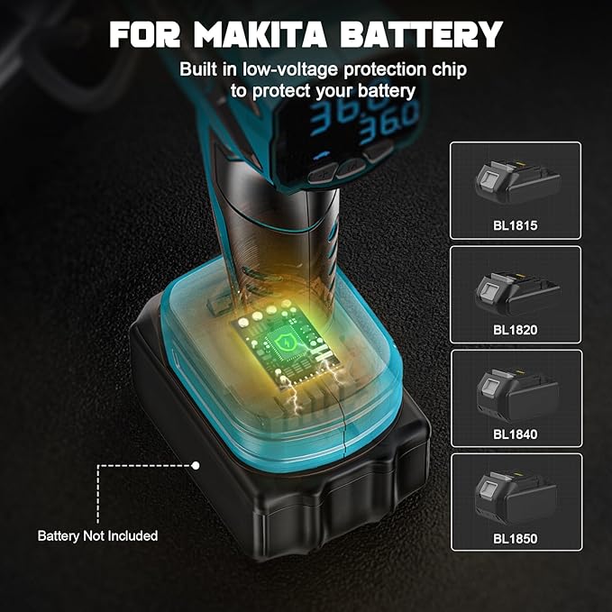 Tire Inflator Air Compressor Compatible with Makita 18V Battery, LIVOWALNY 160PSI Cordless Portable Electric Air Pump with Digital Pressure Gauge for Car Motorcycles Bike Sport Ball Auto(no battery)