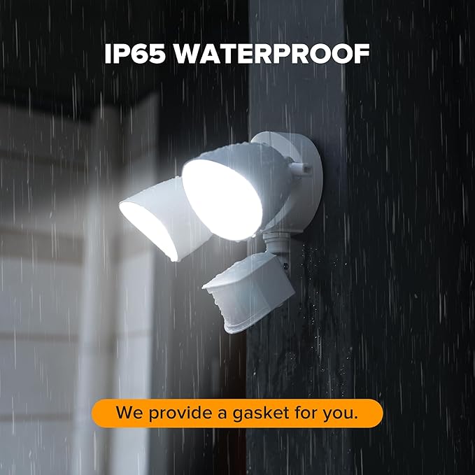 LUTEC 32W 3500 Lumen LED Security Lights Motion Sensor Light Outdoor, 5000K Daylight, IP65 Waterproof, Dusk to Dawn, Motion Detector Flood Light for Garage, Yard, Porch-White