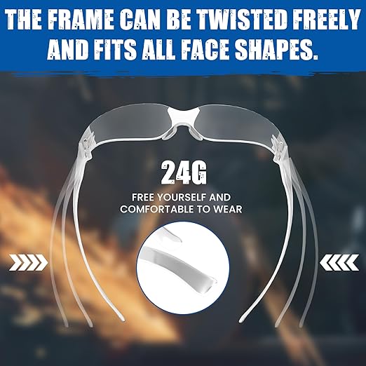 Work Safety Glasses For Men | ANSI Z87 Certified Safety Glasses For Shooting Range | Anti-Scratch Outdoor Glasses | Outdoor Protective Goggles | Clear Vision Safety Goggles – 1.0