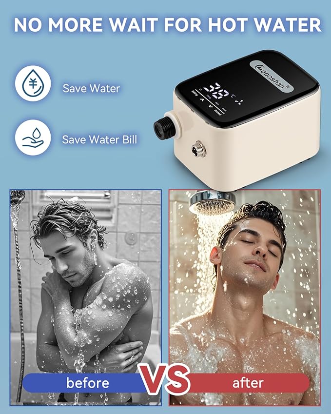 Smart Instant Hot Water Recirculating Pump Kit with Built-in Thermostat Digital Timer Under Sink Water Circulator Pump Recirculating System for Tank Water Heaters