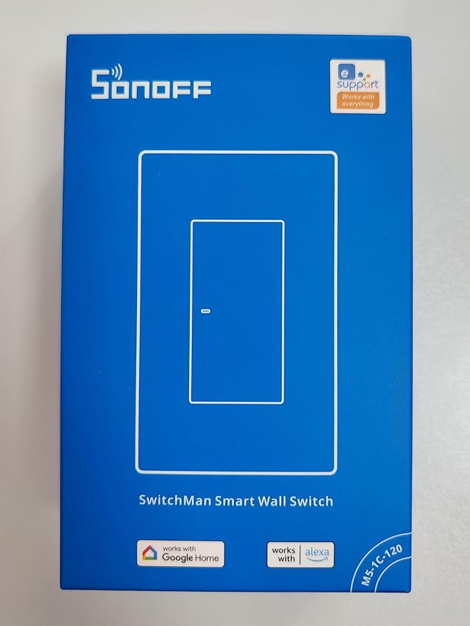 SONOFF Smart Light Switch, 2.4GHz WiFi Light Switch, Alexa Light Switch Compatible with Alexa and Google Home, Smart Life Light Switch Neutral Wire Required, Interruptor Inteligente M5 1 Gang