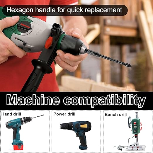 20Pcs Concrete Drill Bit Set 5mm Alloy Masonry Drill Bit Set Stable Carbide Tipped Tile Drill Bit Cross Head 1/4 Hex Shank Drilling Hole Bit for Concrete Cement Brick Wood (5mm 20pcs)