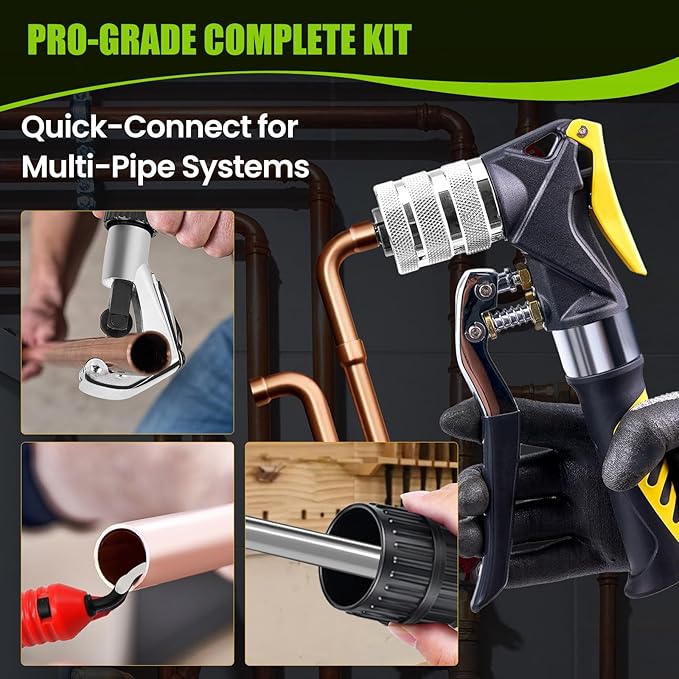 Super Stars Hydraulic Copper Tube Expander Kit – HVAC Swaging Tool with Tube Cutter, Deburring Tool