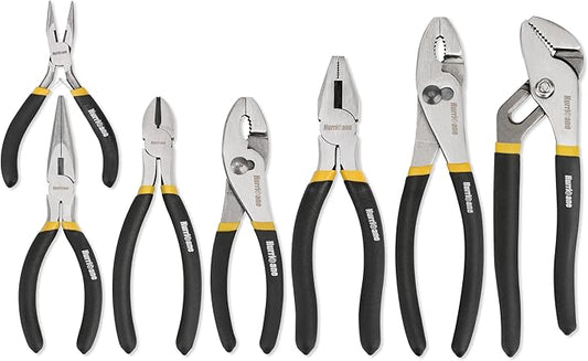 HURRICANE 7-Piece Pliers Set - 8 Inch Groove Joint, Slip Joint, 7 Inch Linesman, 6 Inch Diagonal, Long Nose, Mini Long Nose for DIY & Home Use