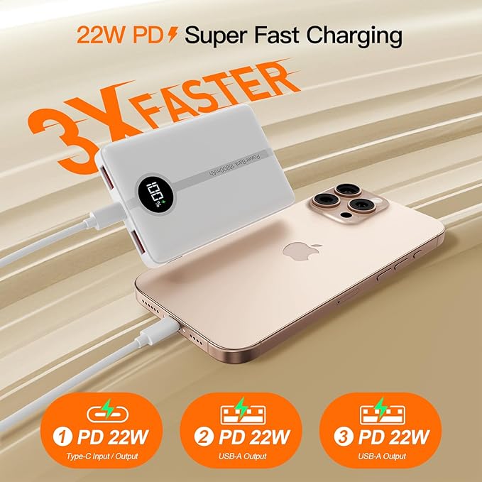 Magnetic Portable Charger, 16800mAh Wireless Power Bank, with 20W USB-C Fast Charging and LED Digital Display Magnetic Battery Pack, Compatible with iPhone 17/16/15/14/13/12 Full Series (2025)