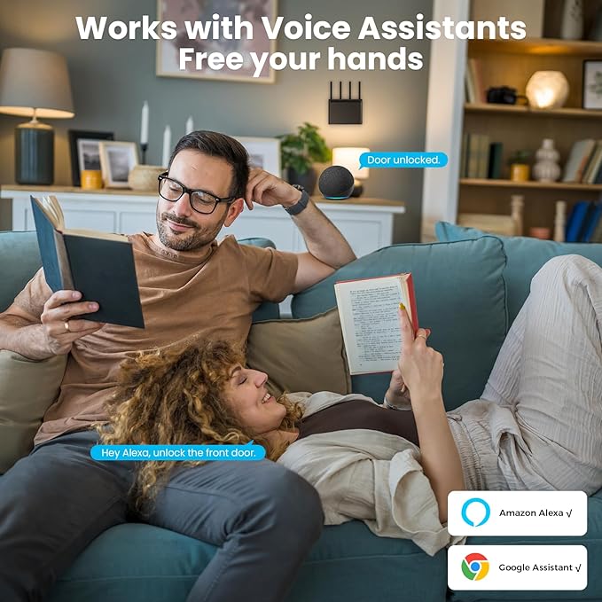 DEVO G8 Fingerprint Smart Lock, Keyless Entry Door Lock with Doorbell, Built-in Wi-Fi Deadbolt, Smart Door Lock for Front, APP Remote, Auto-Locks,Easy Install, IP54 Waterproof