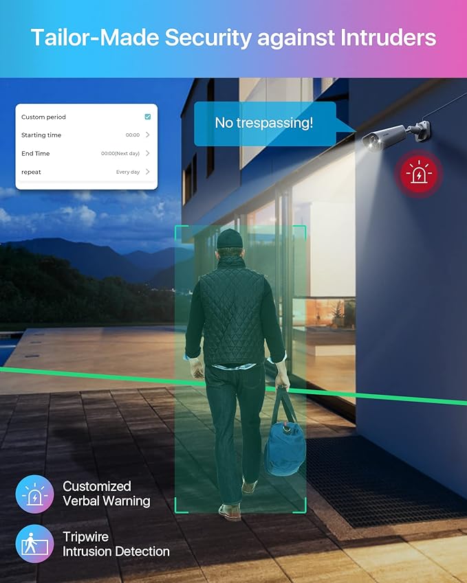 ZOSI 5MP PoE Add-on Camera, Face Person Vehicle Detection, 2 Way Audio, Starlight Night Vision, Sound&Light Siren, 3K Weatherproof Outdoor Indoor Home Bullet IP Cam, Only Compatible with ZOSI POE NVR