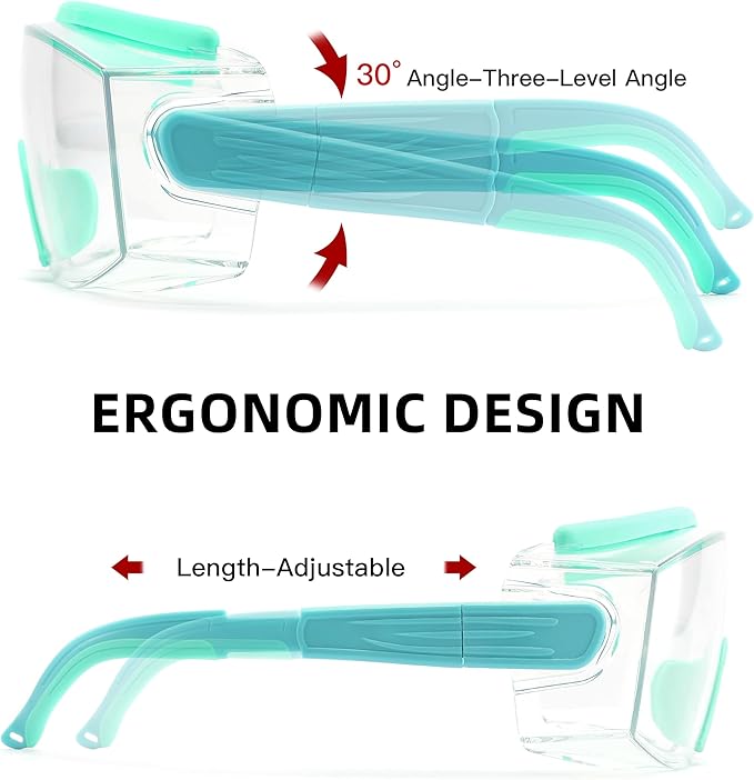 Safety Glasses Over Eyeglasses Anti Fog Safety Goggles Protective Glasses With Adjustable Frame For Men Women