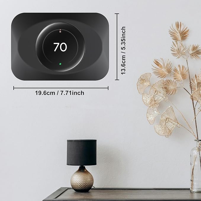 Nest Thermostat Wall Plate Cover Replacement Compatible with Google Nest Learning Thermostat (4th Gen), Practical Nest Learning Thermostat 4 Trim Kit, Snap fit Design (Black, 2 Packs)