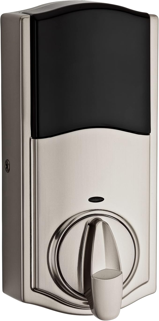 Kwikset SmartCode 916 Z-Wave Smart Lock, Keyless Entry Ring Compatible Door Lock, Touchscreen Electronic Deadbolt, SmartKey Re-Key Security, Smart Hub Required, Traditional Satin Nickle
