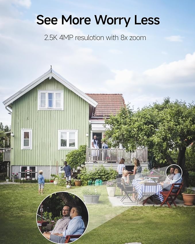 VIMTAG 2.5K Cameras for Home Security, Plug-in Power Security Camera Outdoor/Indoor, 2.4G/5G Wi-Fi, 360° View, Motion Tracking, Free AI Detection & Siren, Color Night Vision, IP66, SD/Cloud Storage