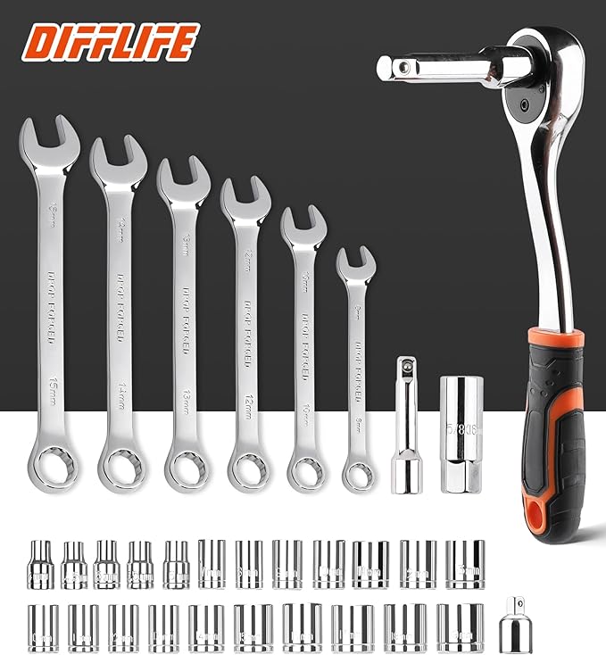 Tool Set 240 Piece Socket Wrench Auto Repair Tool Combination Package Mixed Tool Set Hand Tool Kit with Plastic Toolbox Storage Case