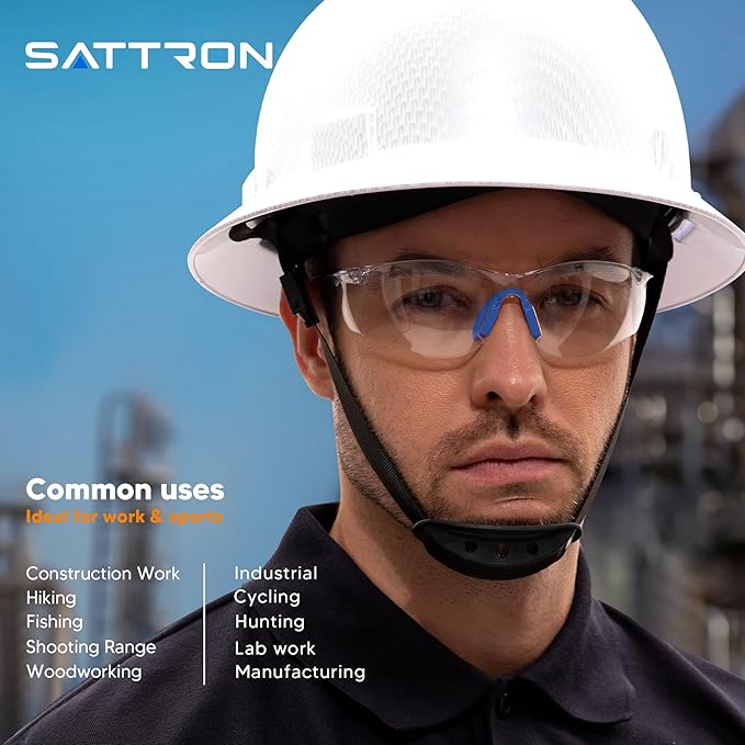 Clear Safety Glasses 3 Pack, Protective Eyewear UV Protection ANSI Z87.1, Safety Goggles Scratch & Impact Resistant, Eye Protection with Nose Pads for Men & Women Construction, Shooting, Lab Work