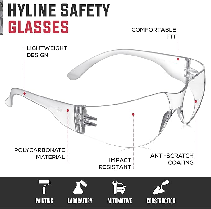 Hyline Anti-Fog Color Safety Glasses Variety, Impact Resistant, Polycarbonate, Anti-Scratch