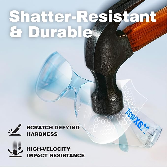 Raxwell Clear Safety Glasses, ANSI Z87.1, Wraparound, Anti-Scratch, Impact-Resistant, Eye Protection for Work & DIY