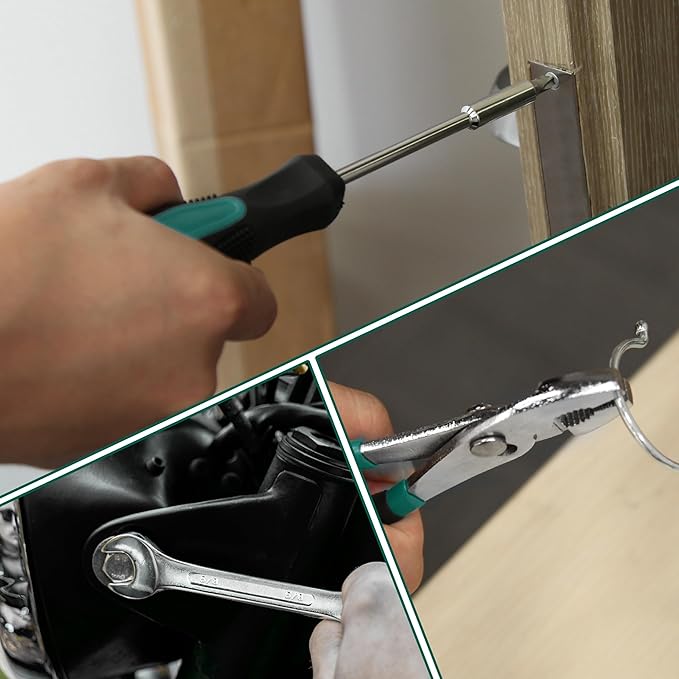 CARTMAN 180-Piece Socket Wrench Auto Repair Tool Combination Package Mixed Tool Set Hand Tool Kit with Plastic Toolbox Storage Case Green