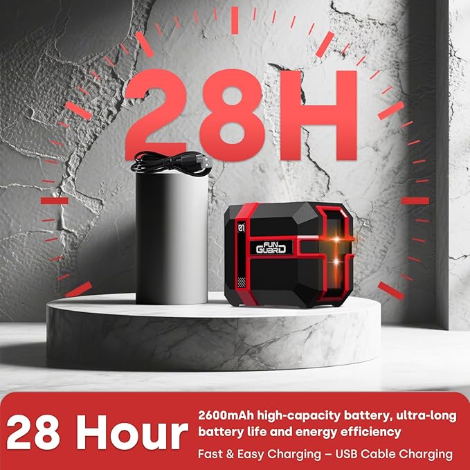 Red Laser Level Type-C Rechargeable Self Leveling Cross Laser Line with Pulse Mode, 360°Magnetic Bracket for Floor Tiles Construction Home Decoration etc.