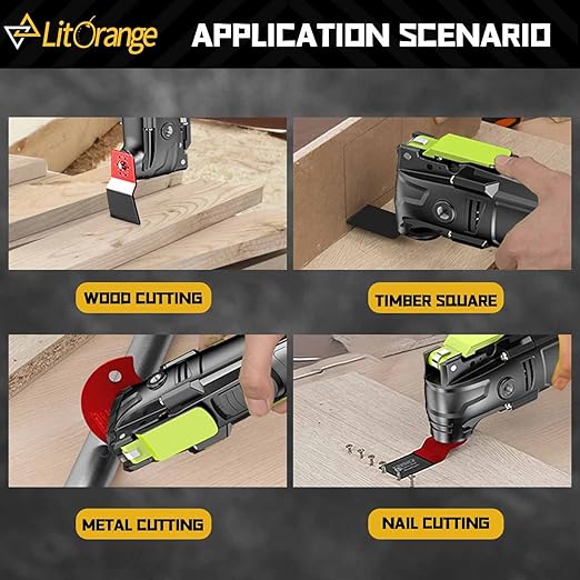 20PCS Professional Wood/Metal/Plastic Universal Multitool, Quick Release Saw Blades Titanium Oscillating Multitool Blade for Hard Material