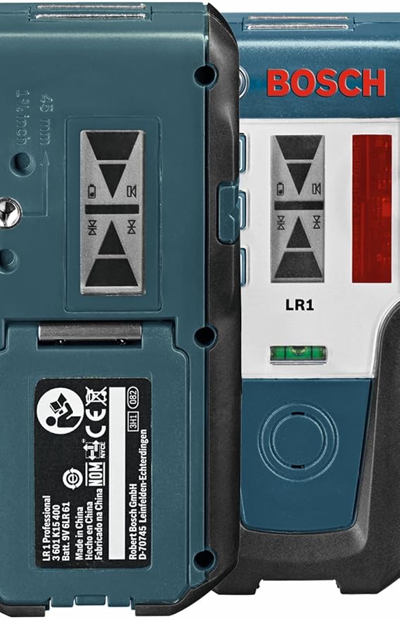 BOSCH LR1 650 Ft Red-Beam Rotary Laser Receiver, Includes Mounting Bracket & 9V Battery