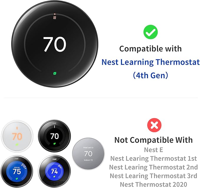 Petrichor Nest Thermostat Wall Plate - Compatible With Google Nest Learning Thermostat (4th Gen) - Trim Kit, Cover Accessory for Easy Installation