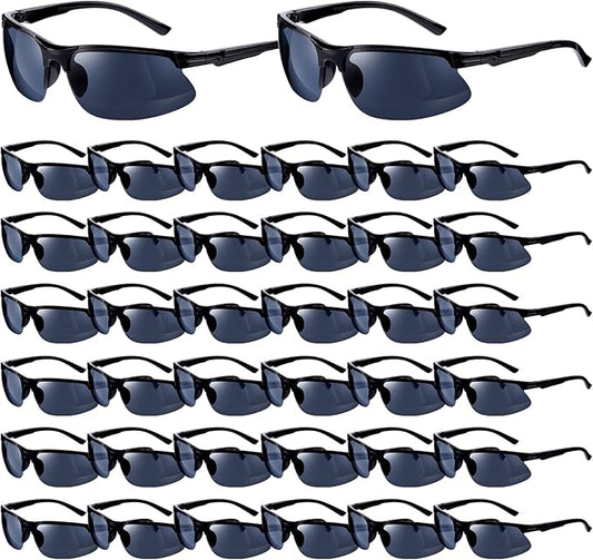 Kathfly 36 Pcs Safety Glasses Work Scratch Resistant Glasses Protective Safety Goggles Eyewear with Lens(Black)