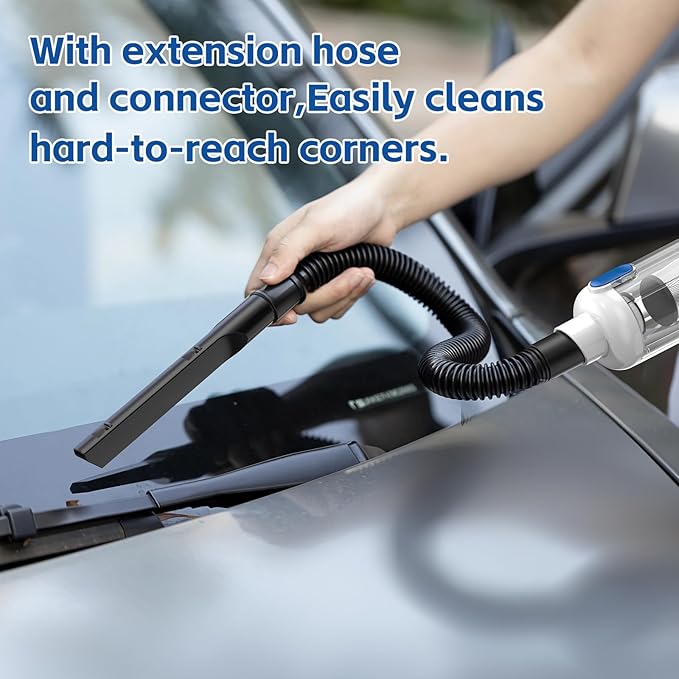 Handheld Car Vacuum Cleaner Cordless: 9500PA Powerful Suction Portable Lightweight Hand Held Vacuum - Large Capacity Battery Last Long Wireless Mini Vacuum With LED Light For Home Office Cleaning