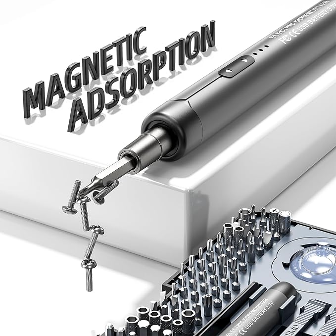 Electric Screwdriver Set, Precision Screwdriver Set, Magnetic Drill Bit, Magnetic Storage, Mini Precision Electric Screwdriver Repair Kit for PC RC Electronics