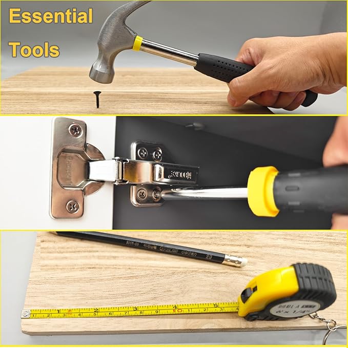 HolaKit House Tool Kit, 64-Piece Home Tool Set with 18-Pocket Tool Bag and Shoulder Strap, Hammer, Pliers, Adjustable Wrench, Precision Screwdrivers, etc, Ideal for DIY Projects, Quick Repairs