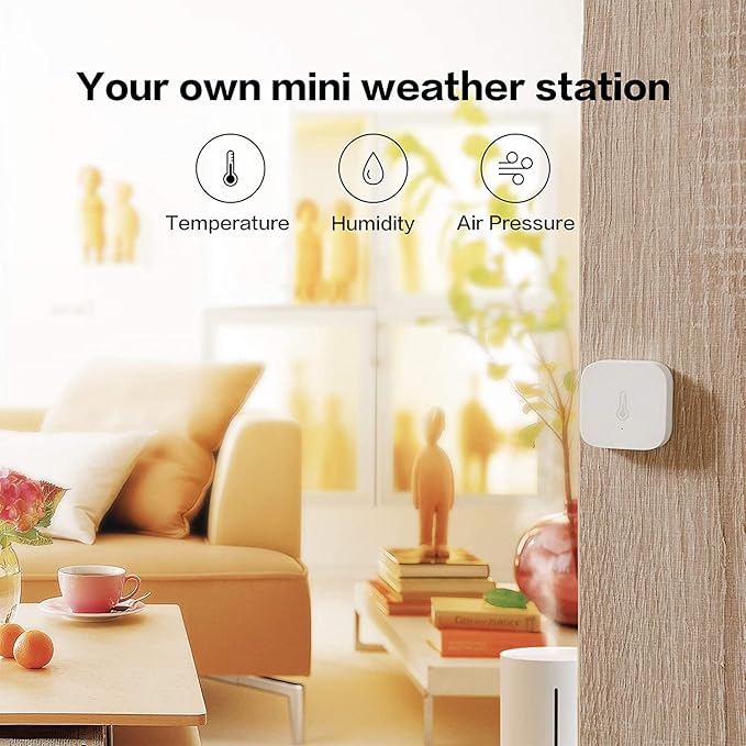 Aqara Zigbee Temperature and Humidity Sensor-3 Pack, Wireless Thermometer Hygrometer for Home Automation, Remote Monitoring, Aqara Hub Required, Compatible with Apple HomeKit, Alexa, Works with IFTTT