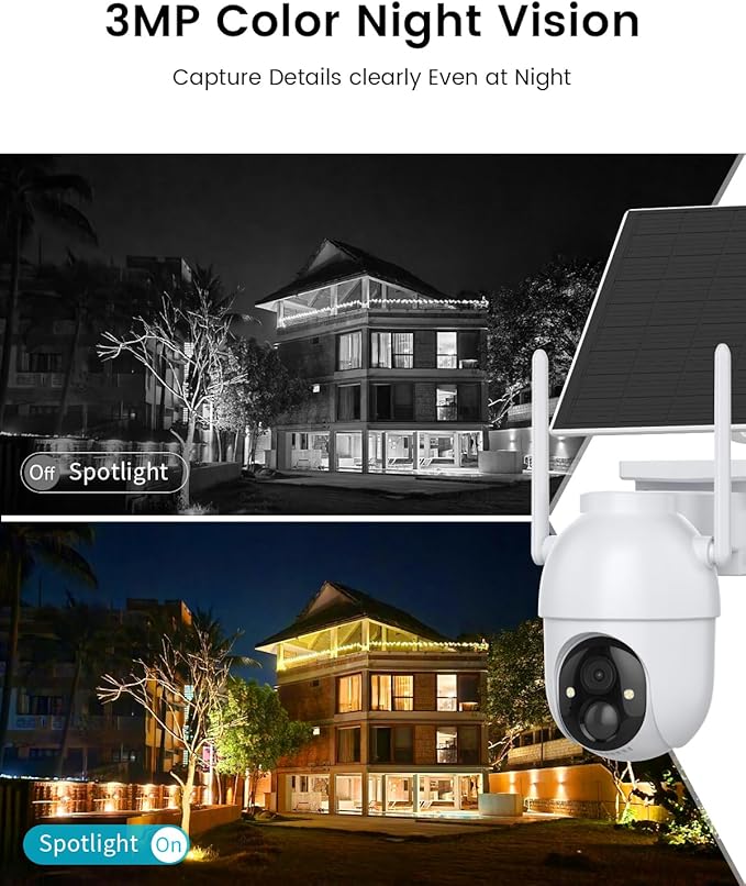 Security Cameras Outdoor Wireless,4 Cam-Kit,No Subscription,360° Pan & Tilt Home Security Cameras System,2K Color Night Vision
