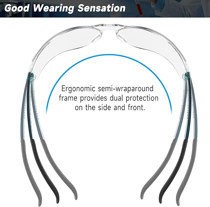 Safety Glasses for Men Women ANSI Z87.1 Safety Glasses Bulk Protective Eyewear Scratch-Resistant