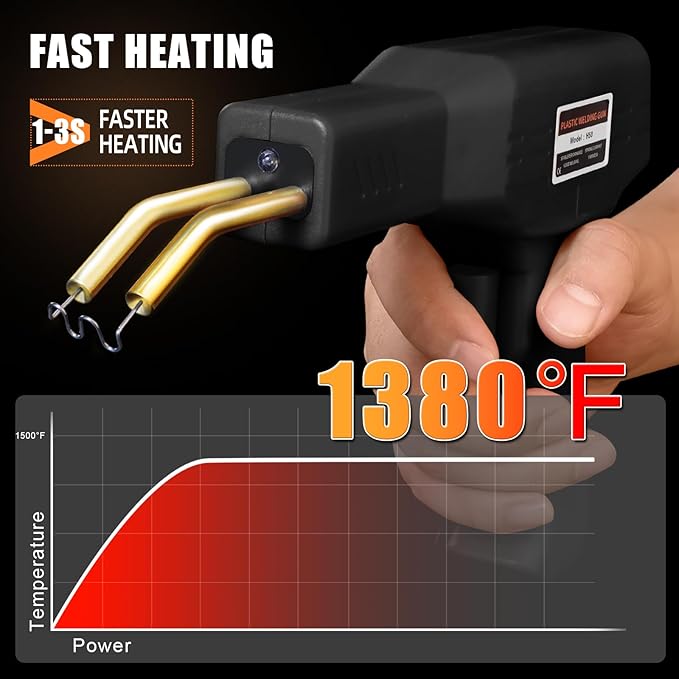 ATOLS Plastic Welder, 1000PCS Staples, Plastic Welding Kit, Hot Stapler Kit, Plastic Welder Gun Kit, Car Bumper Repair Kit, Plastic Repair Kit