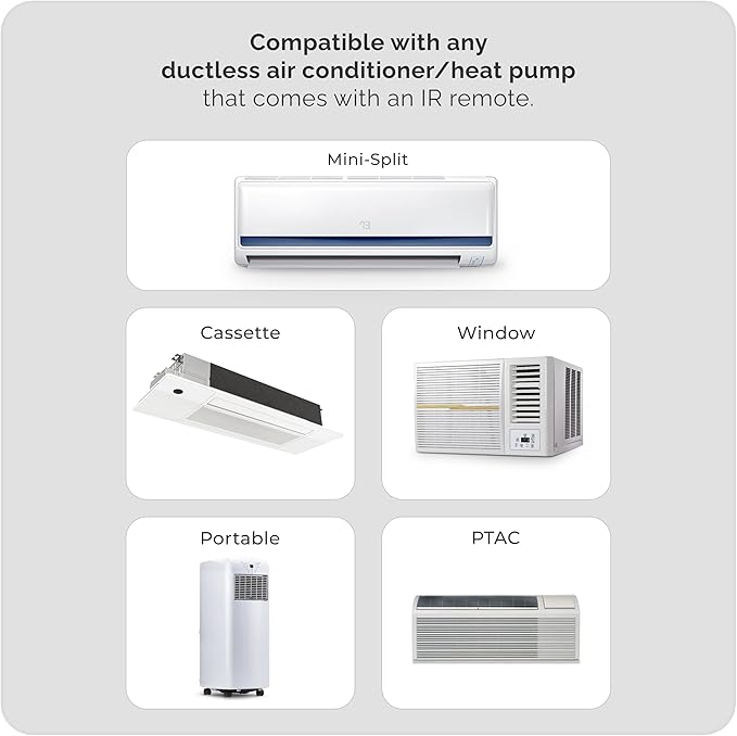 Breez Max | ENERGY STAR CERTIFIED Smart AC Controller | WiFi Thermostat for Mini-Split, Window, Portable ACs/Heat Pumps | AI-Based Tech | Free App, No Subscriptions | Alexa, Google, IFTTT etc. (Black)