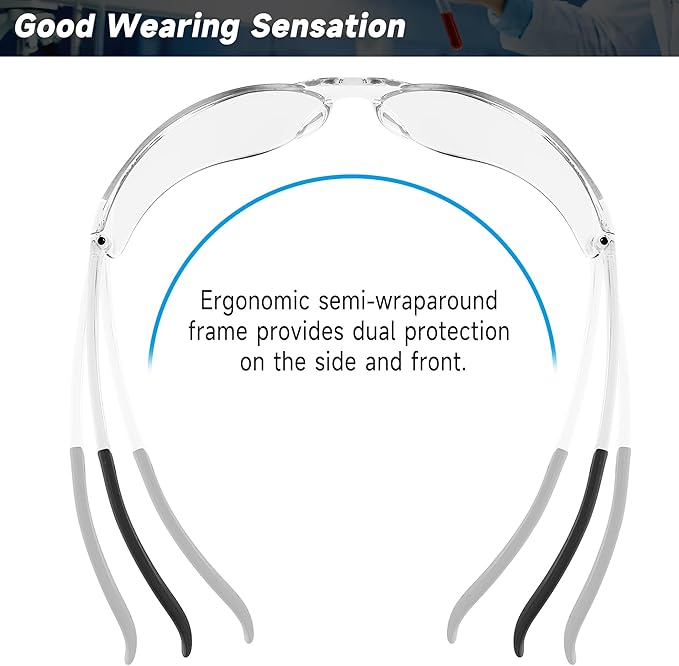 Safety Glasses for Men Women ANSI Z87.1 Safety Glasses Bulk Protective Eyewear Scratch-Resistant