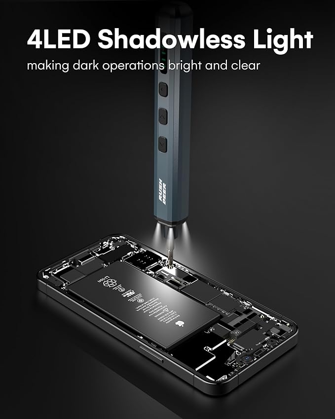 Rush Deer 70-in-1 Electric Screwdriver Set - Rechargeable Mini Precision Power Screwdriver with 64 Magnetic Bits, 5 Torque Settings, For Phone, Laptop, Camera - Cordless and Portable