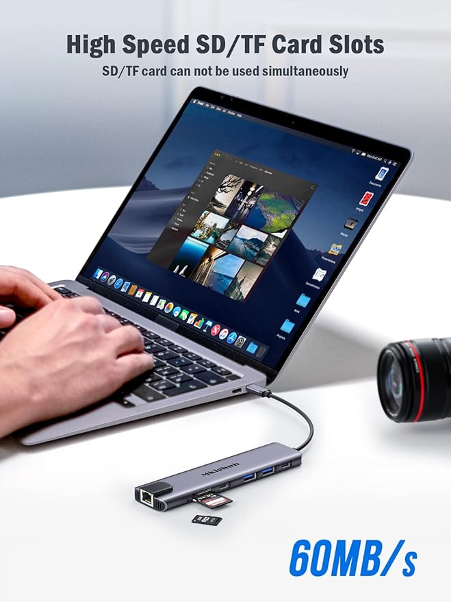 USB C Laptop Docking Station, Mkighub 11 in 1 Type C Hub Multiport Adapter Dongle w/2 HDMI 4K, 100W PD, Gigabit Ethernet, SD/TF, 2 USB3.0, 2 USB2.0, USB C 3.0 Data, for Dell/Surface/HP/Lenovo Laptops