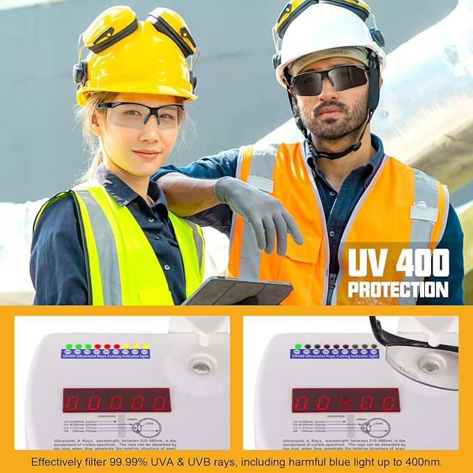 OXG 12 Pack Anti Fog Safety Glasses for Men, Impact Scratch Resistant Protective Eyewear ANSI Z87.1 Approved