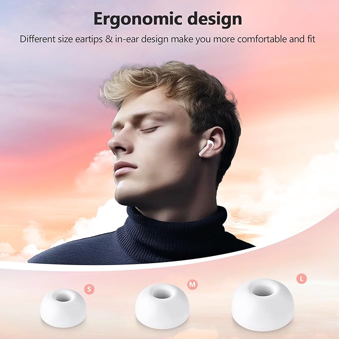 Wireless Earbuds 2025 NEW Bluetooth 5.4 Headphones Bass 3D Stereo,In-Ear Pink Earphones with 4 ENC Noise Cancelling Mic,48H Playtime with LED Display, IPX7 Waterproof for Laptop Android iOS, Rose Gold